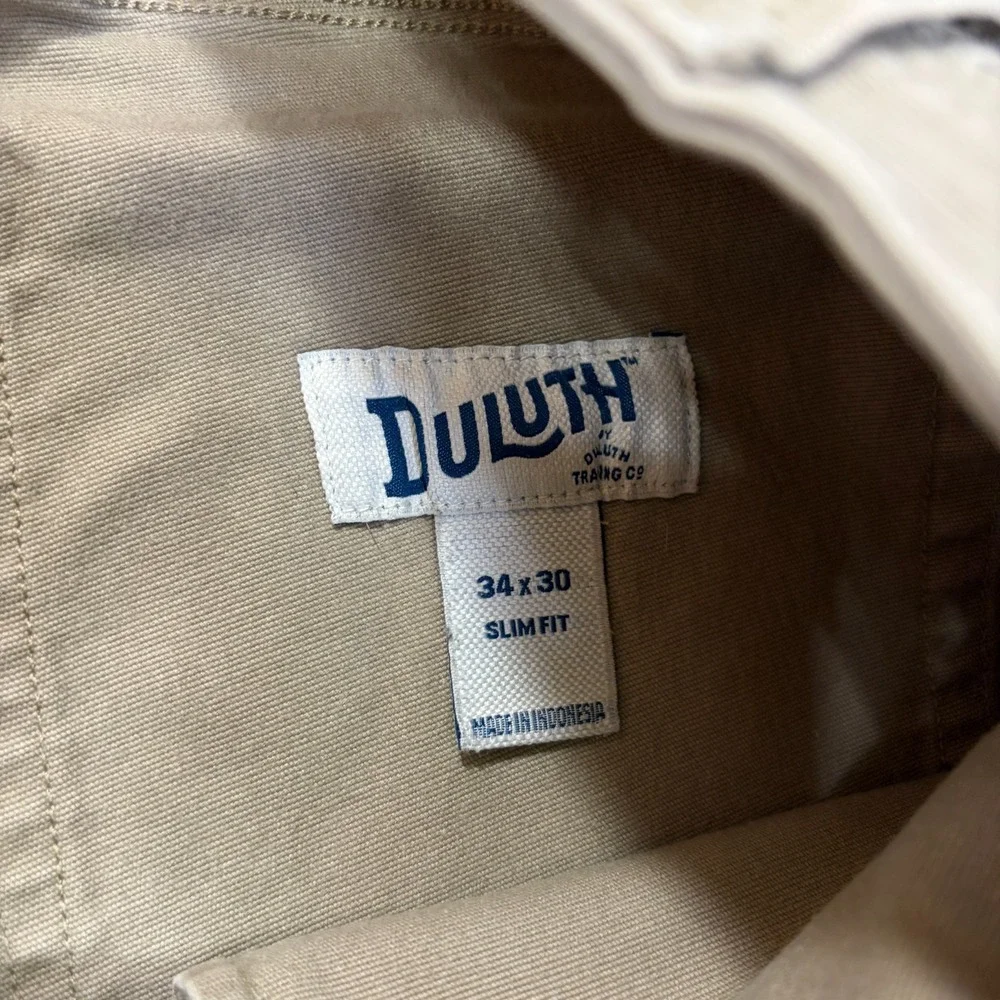 Duluth Trading Co. Flex Fire Hose Pants Brown 34x30 Slim Canvas Workwear